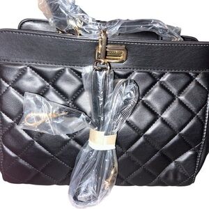 Badgley Mischka Satchel Handbag with Gold Hardware